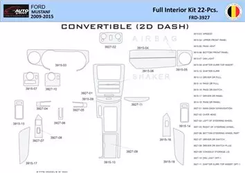 Ford Mustang 2010-2015 Interior WHZ Dashboard trim kit 22 Parts