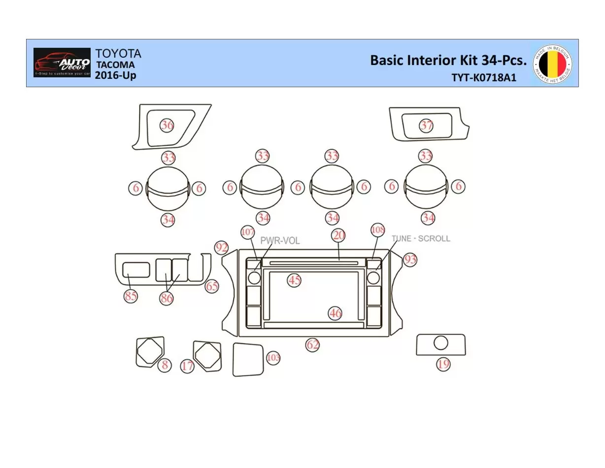 Toyota tacoma deals interior trim parts