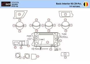 Toyota Tacoma 2016-2021 Interior WHZ Dashboard trim kit 29 Parts