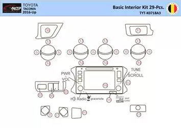 Toyota Tacoma 2016-2021 Innenraum WHZ Armaturenbrett Zierleiste 29 Teile