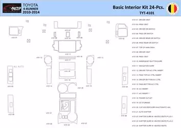 Toyota 4Runner 2010-2014 Kit la décoration du tableau de bord 33 Pièce - 1 - habillage decor de tableau de bord