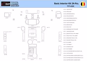 Toyota 4Runner 2010-2014 Interior WHZ Dashboard trim kit 33 Parts