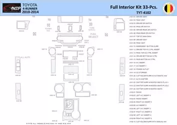 Toyota 4Runner 2010-2014 Mittelkonsole Armaturendekor WHZ Cockpit Dekor 33 Teilige - 1- Cockpit Dekor Innenraum