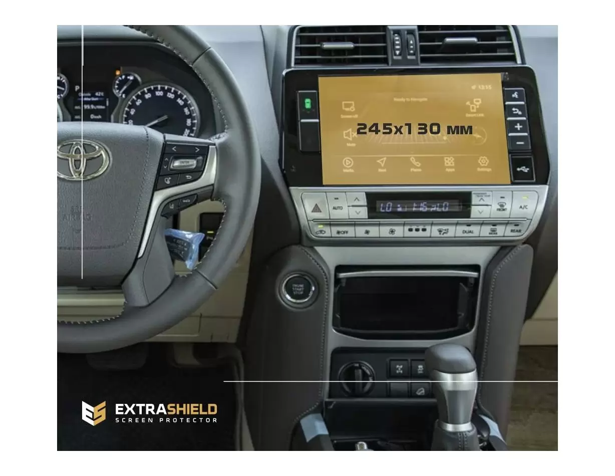 Toyota Land Cruiser Prado 150 2012 - Present Multimedia HD transparant navigatiebeschermglas