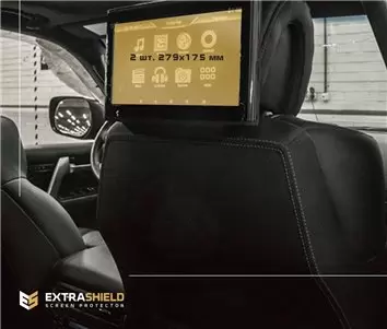 Toyota Land Cruiser 200 2015 - Present Passenger monitors, 2 pcs. Vidrio protector de navegación transparente HD