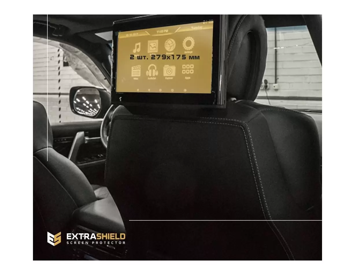 Toyota Land Cruiser 200 2015 - Present Passenger monitors, 2 pcs. HD transparant navigatiebeschermglas