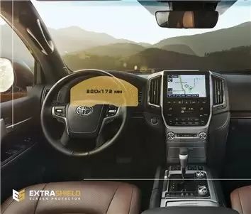 Toyota Land Cruiser 200 2015 - Present Digital Speedometer HD transparant navigatiebeschermglas