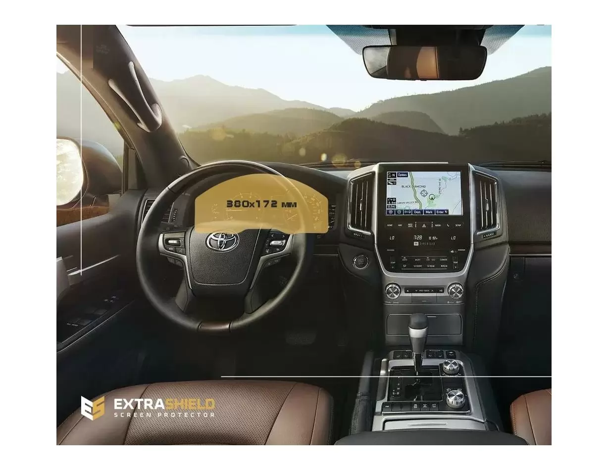 Toyota Land Cruiser 200 2015 - Present Digital Speedometer Vidrio protector de navegación transparente HD