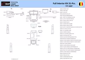 Toyota Camry 2011-2019 Interior WHZ Dashboard trim kit 31 Parts