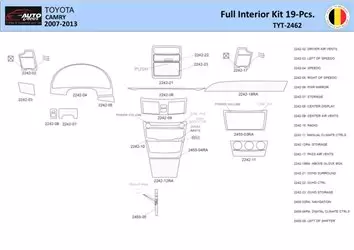 Toyota Camry 2006-2013 Inleg dashboard Interieurset aansluitend en pasgemaakt 19 Delen