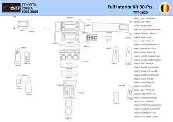 Toyota Corolla 2005 Interior WHZ Dashboard trim kit 30 Parts