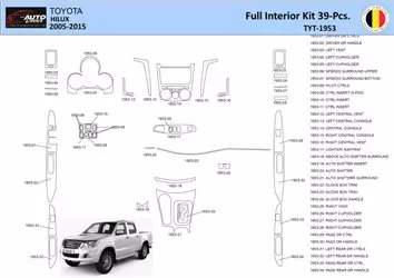 Toyota Hilux 2005 Inleg dashboard Interieurset aansluitend en pasgemaakt 39 Delen