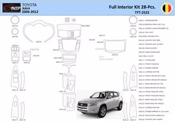 Toyota Rav4 2006 Interior WHZ Dashboard trim kit 28 Parts