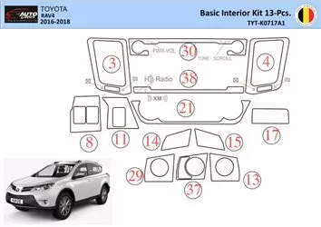 Toyota RAV4 2015 Interior WHZ Dashboard trim kit 13 Parts