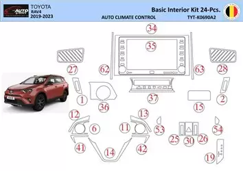 Toyota RAV4 2019 Interieur WHZ Dashboard inbouwset 24 onderdelen