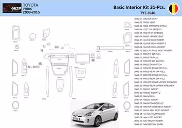 Toyota Prius 2009-2015 Interior WHZ Dashboard trim kit 31 Parts