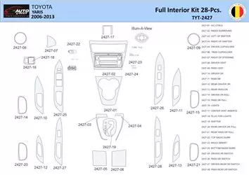 Toyota Yaris 2006-2013 Decor de carlinga su interior del coche 28 Partes