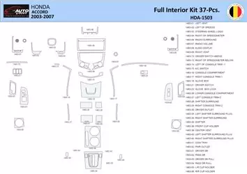 Honda Accord 2003-2007 Inleg dashboard Interieurset aansluitend en pasgemaakt 37 Delen