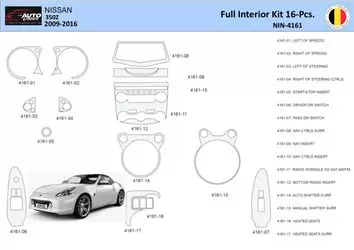Nissan 370Z-2009 Inleg dashboard Interieurset aansluitend en pasgemaakt 16 Delen