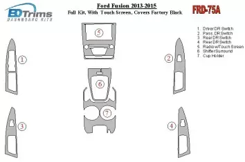 Ford Fusion 2013-UP Full Set, With Touch screen, Over OEM Main Interior Kit BD Interieur Dashboard Bekleding Volhouder