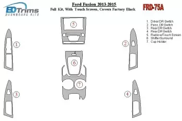 Ford Fusion 2013-UP Full Set, With Touch screen, Over OEM Main Interior Kit Interior BD Dash Trim Kit