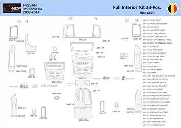 Nissan Murano 2011 Interior WHZ Dashboard trim kit 33 Parts