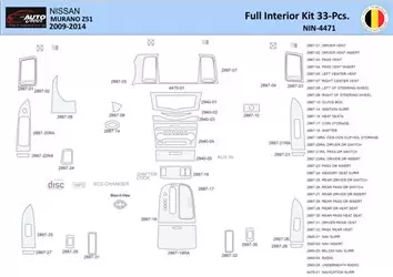 Nissan Murano 2011 Innenraum WHZ Armaturenbrettverkleidung 33 Teile