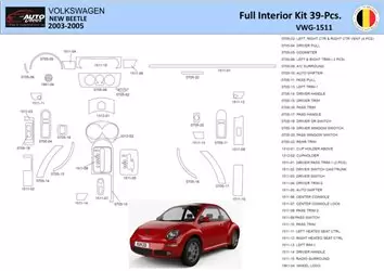 VolksWagen Beetle 2002-2005 Interior WHZ Dashboard trim kit 41 Parts