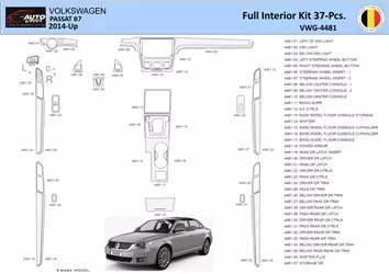 Volkswagen Passat B7-5 2014 Interior WHZ Dashboard trim kit 37 Parts