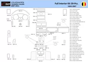 Volkswagen Touareg 2003-2007 Interior WHZ Dashboard trim kit 39 Parts