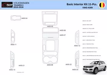Volkswagen Touareg II 2010-2018 Decor de carlinga su interior del coche 11 Partes