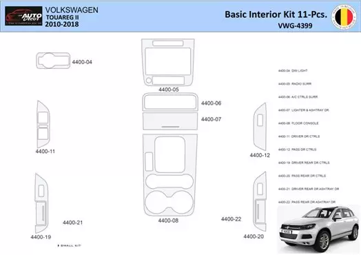 Volkswagen Touareg II 2010-2018 Interior WHZ Dashboard trim kit 11 Parts