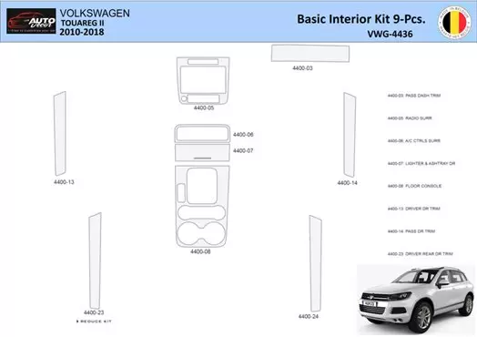 Volkswagen Touareg II 2010-2018 Interior WHZ Dashboard trim kit 9 Parts