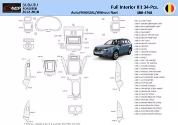 Subaru Forester 2012-2018 Mascherine sagomate per rivestimento cruscotti 34 Decori
