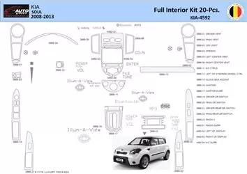 KIA Soul 2011 Inleg dashboard Interieurset aansluitend en pasgemaakt 20 Delen