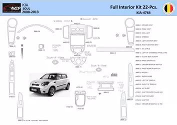 KIA Soul 2011 Inleg dashboard Interieurset aansluitend en pasgemaakt 20 Delen