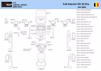 KIA Carens 2009 Decor de carlinga su interior del coche 32 Partes