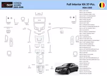 Honda Accord 2003-2007 Decor de carlinga su interior del coche 37 Partes