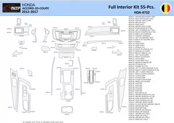 Honda Accord 2014-2022 Interior WHZ Dashboard trim kit 55 Parts