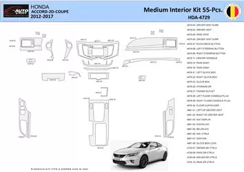 Honda Accord 2014-2022 Inleg dashboard Interieurset aansluitend en pasgemaakt 30 Delen