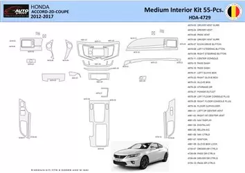 Honda Accord 2014-2022 Interior WHZ Dashboard trim kit 30 Parts