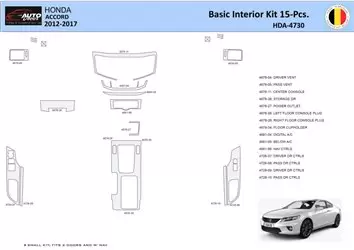 Honda Accord 2014-2022 Interior WHZ Dashboard trim kit 15 Parts