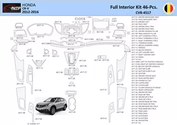 Honda CR-V 2012-2016 Decor de carlinga su interior del coche 46 Partes