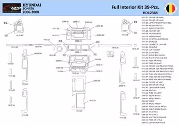 Hyundai Sonata 2006-2008 Interior WHZ Dashboard trim kit 39 Parts