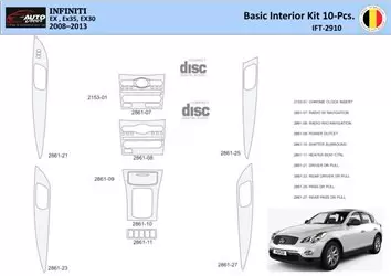 Infiniti EX35 2008-2013 Decor de carlinga su interior del coche 10 Partes