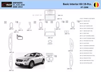 Infiniti EX35 2008-2013 Decor de carlinga su interior del coche 19 Partes