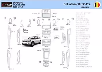 Infiniti EX35 2008-2013 Inleg dashboard Interieurset aansluitend en pasgemaakt 30 Delen