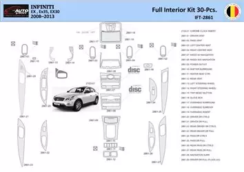 Infiniti EX35 2008-2013 Interior WHZ Dashboard trim kit 30 Parts