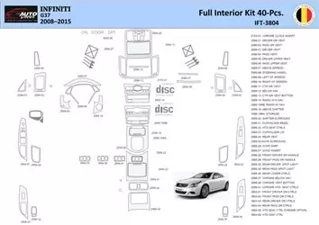 Infiniti G37 2008–2015 Sedan Interior WHZ Dashboard trim kit 40 Parts