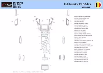 Infiniti Q50 V37 2014–present Interior WHZ Dashboard trim kit 30 Parts